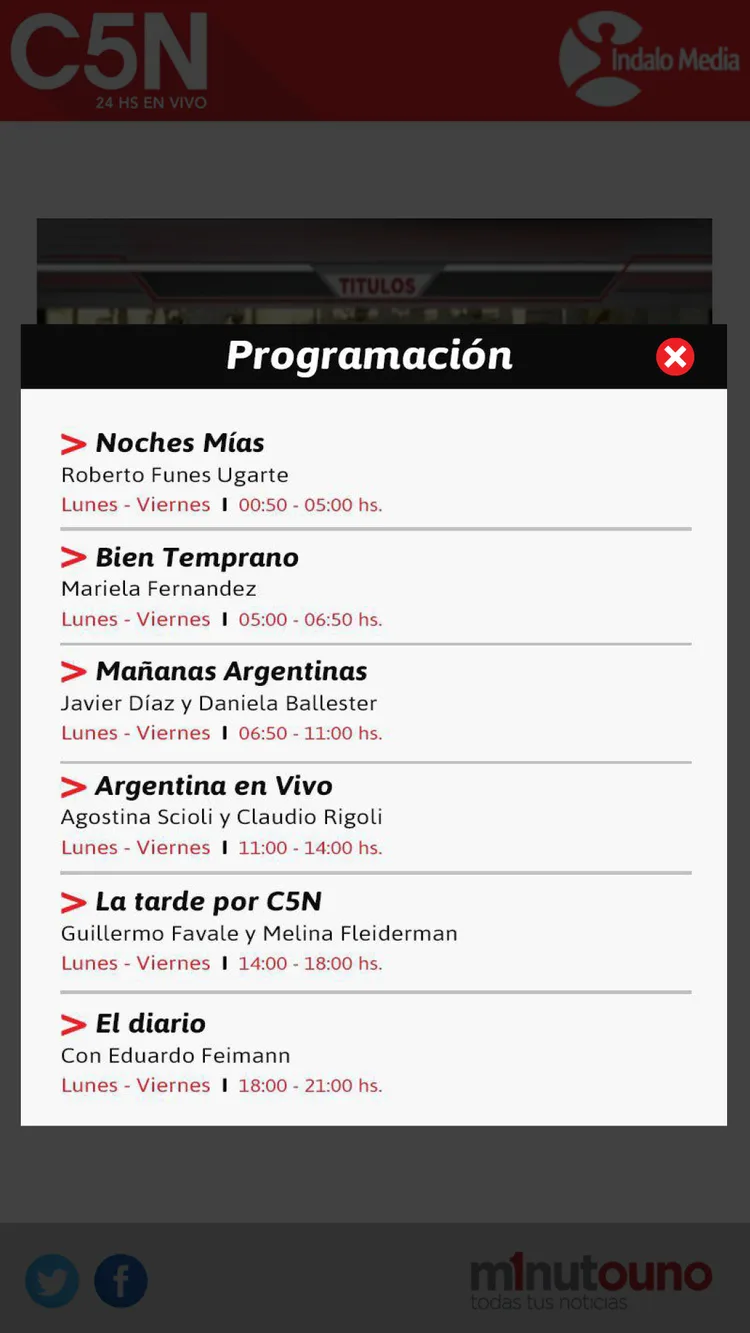 The channel schedule, with alarms for favorite shows.
