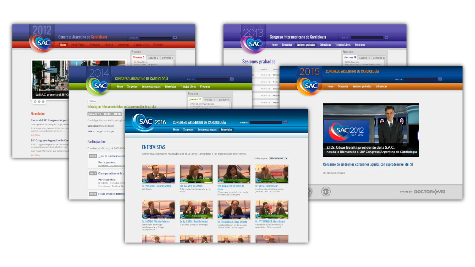 The schedule, the live sessions and the archive of past congresses, on a single site.